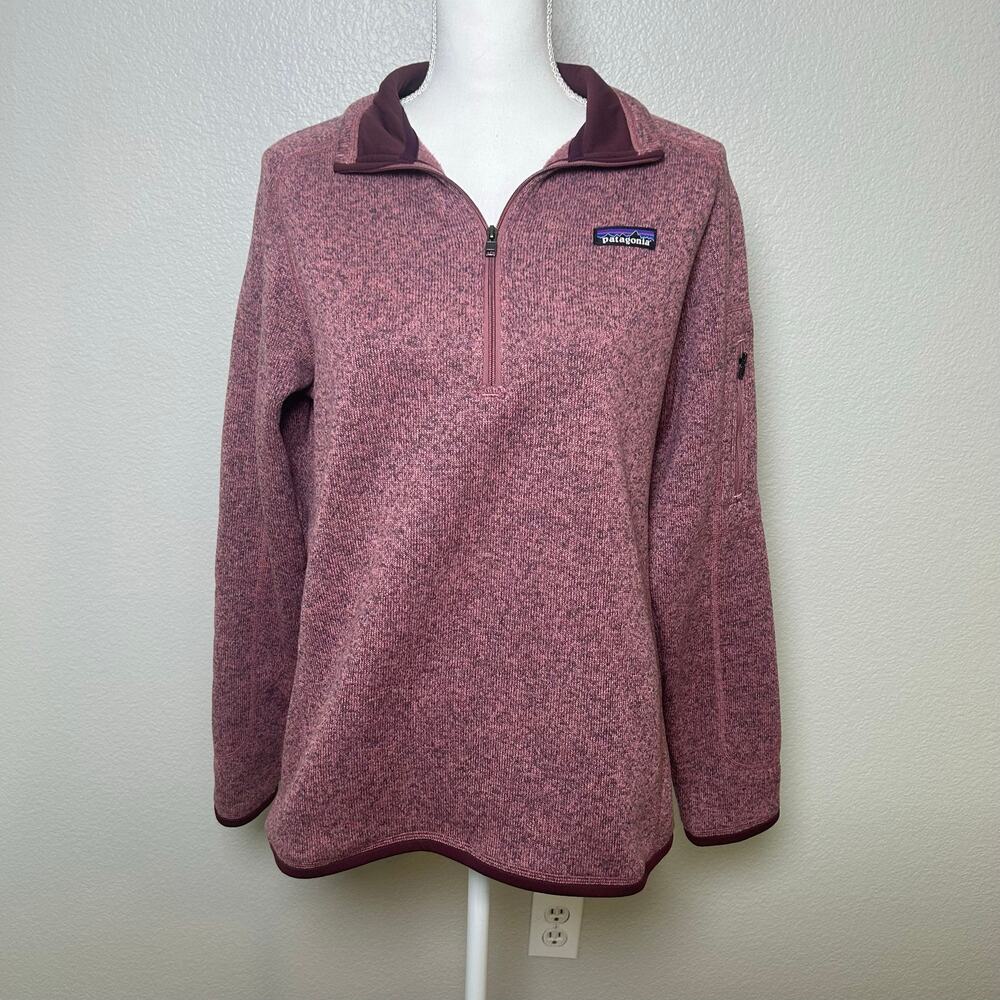 Patagonia women's KIPI pink rose fleece better sweater 1/4 zip pullover size L